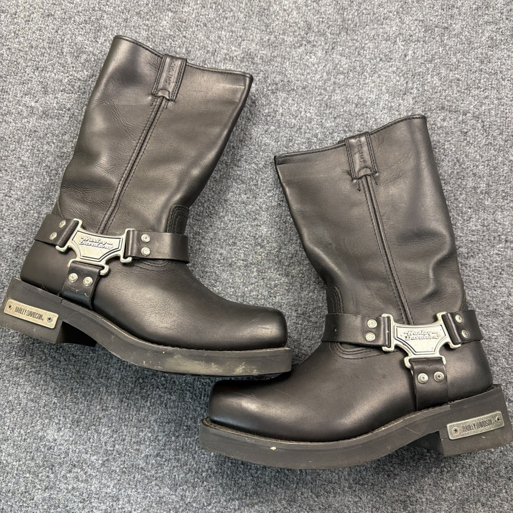 Harley Davidson Cambrelle Mega Harness Hi Biker Boots Square Toe‎ Mens 9 91345